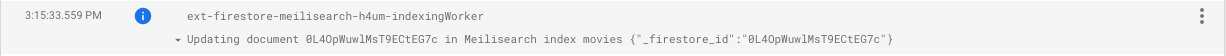Isolating an interesting log of our Firebase extension