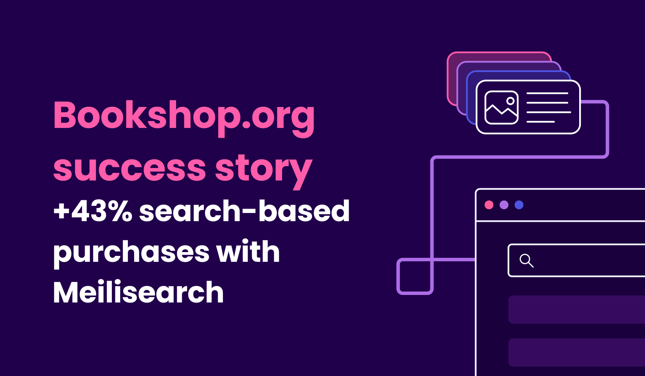 Bookshop.org success story, +43% search-based purchases with Meilisearch